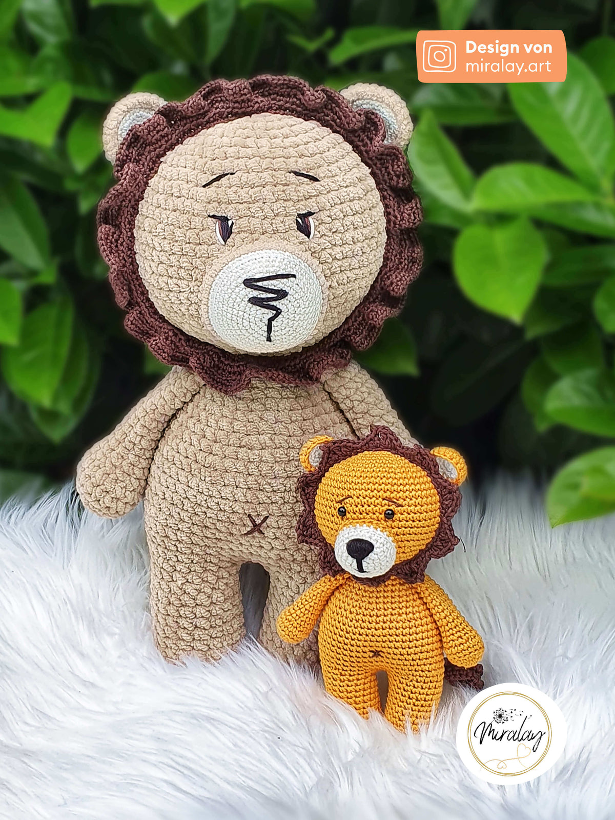 Amigurumi-Löwe Paul aus Chenillegarn