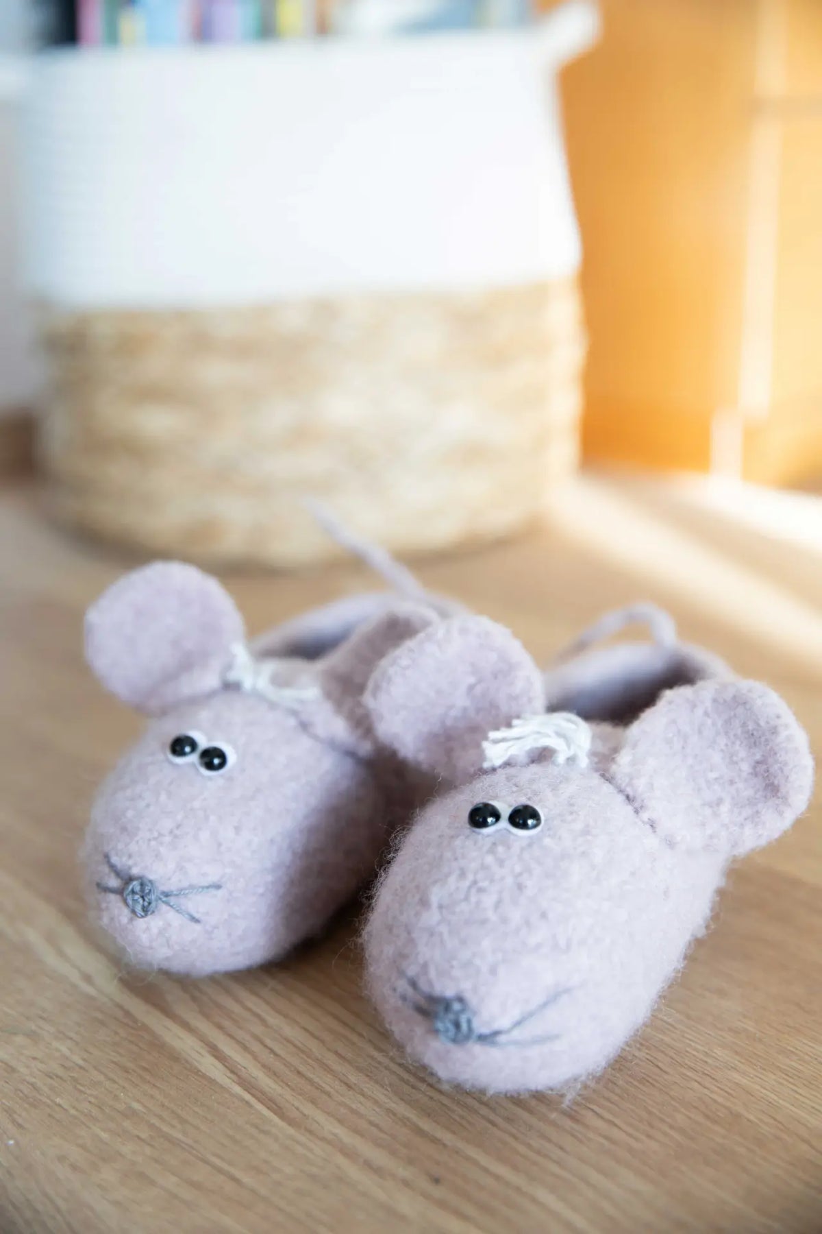 Felt Set Children's Felt Slippers Mouse made from 100% Virgin Wool