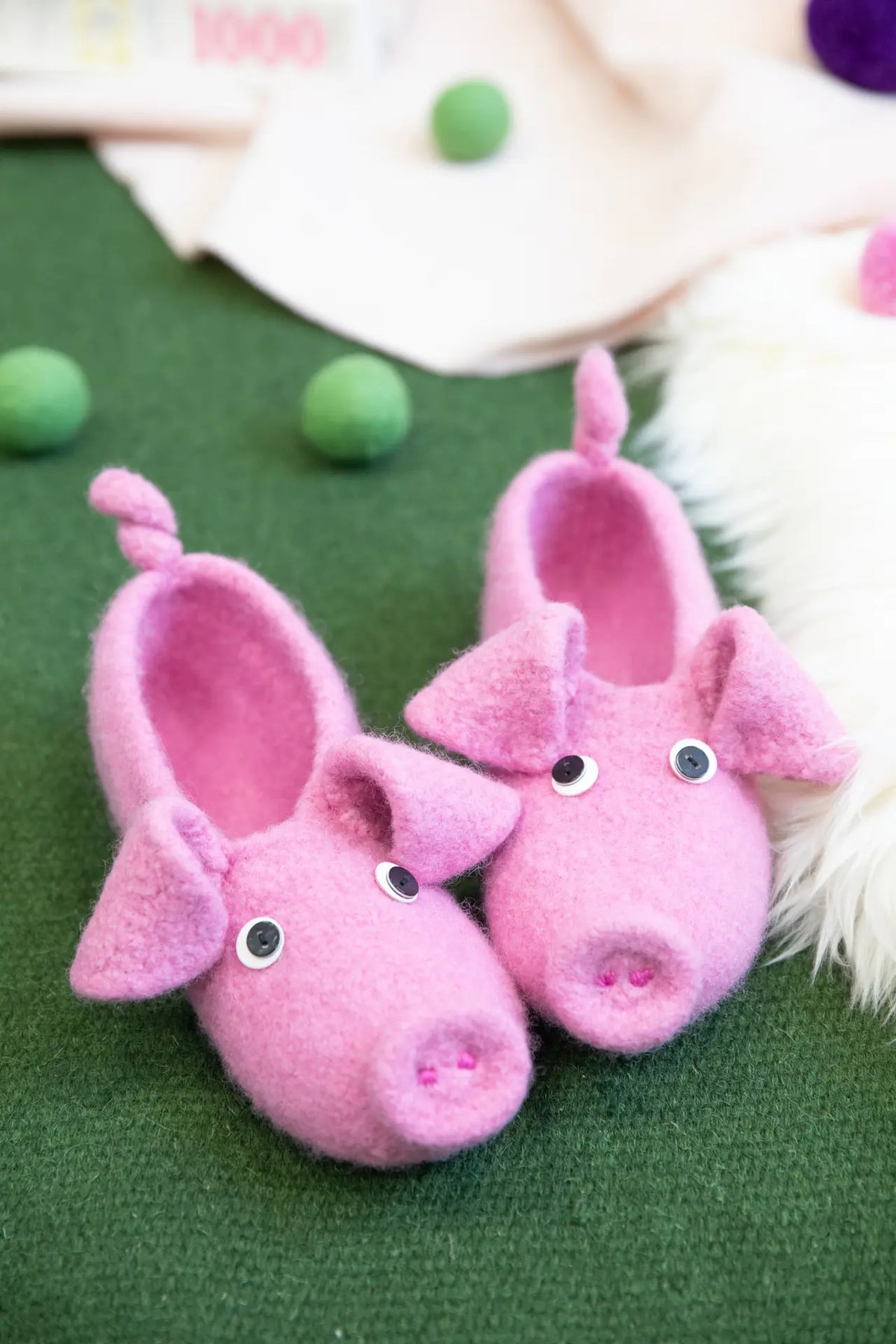 Felt Set Piggy Felt Slippers
