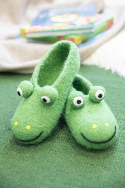 Filzset Kinder-Hausschuhe Frosch