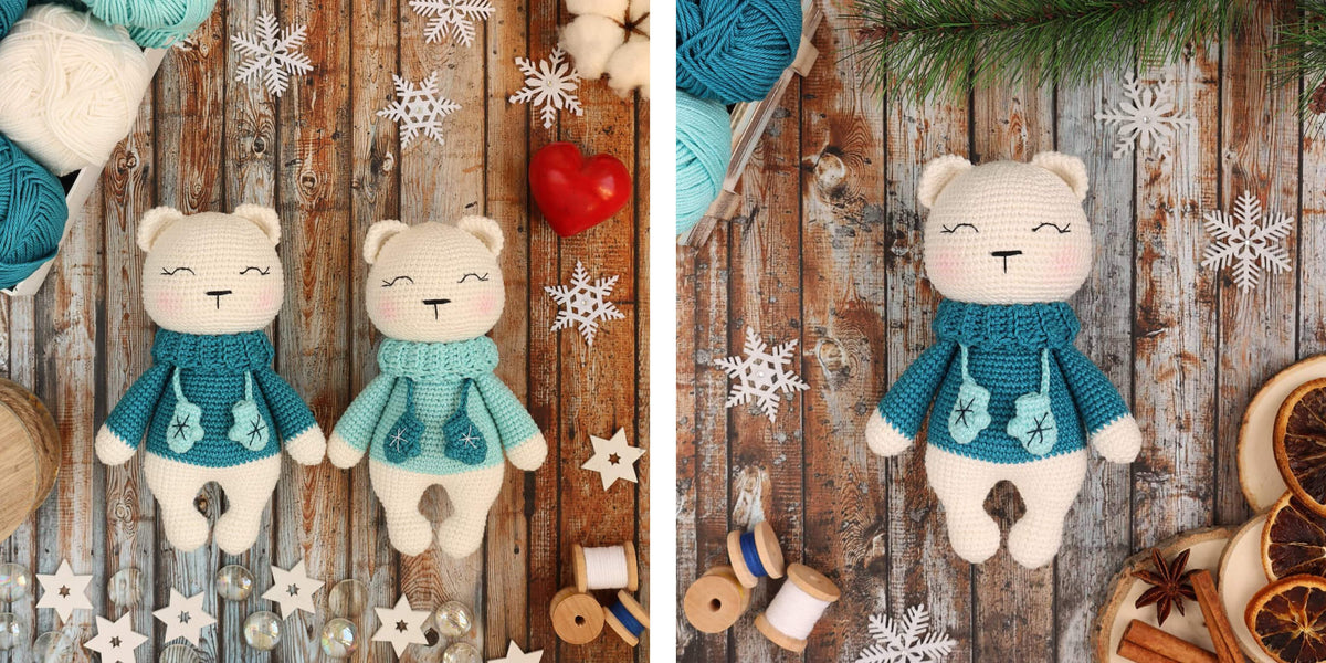 Polar bear amigurumi in collaboration with @cozyyarnfriends