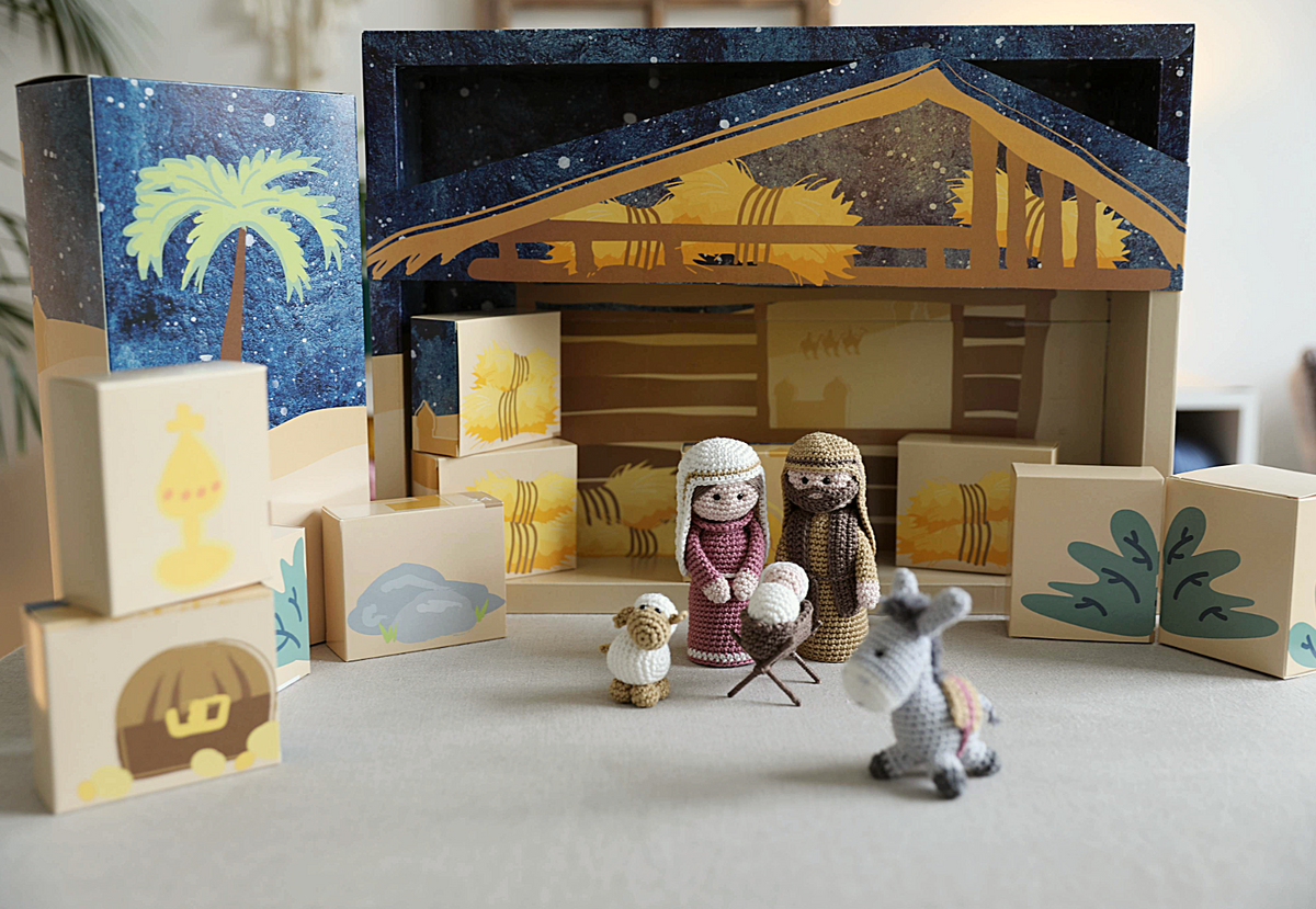 Adventskalender zum Häkeln – in 24 Tagen deine eigene Krippe häkeln