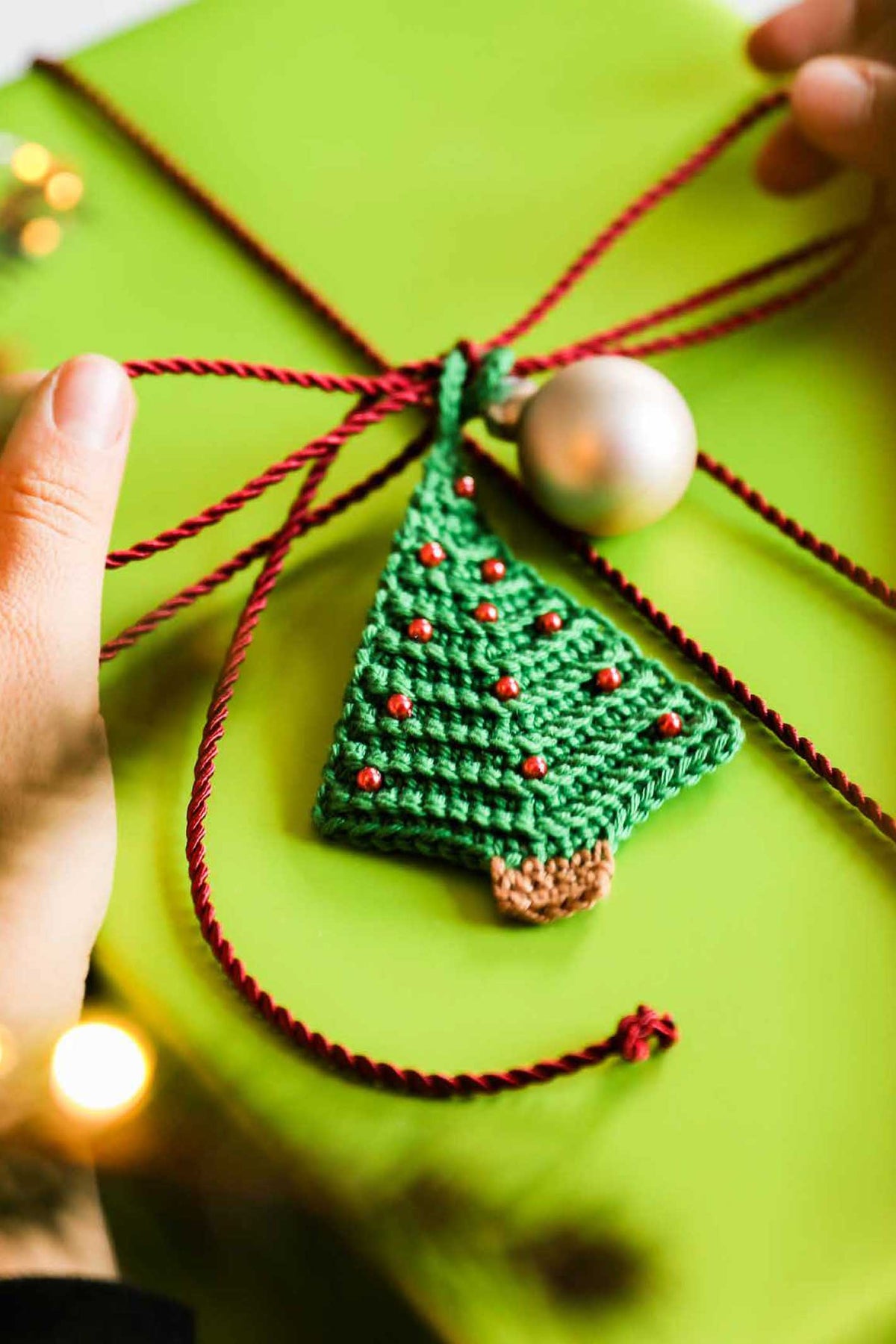 Weihnachtlicher Geschenkanhänger Tannenbaum aus Cotton Quick Mini