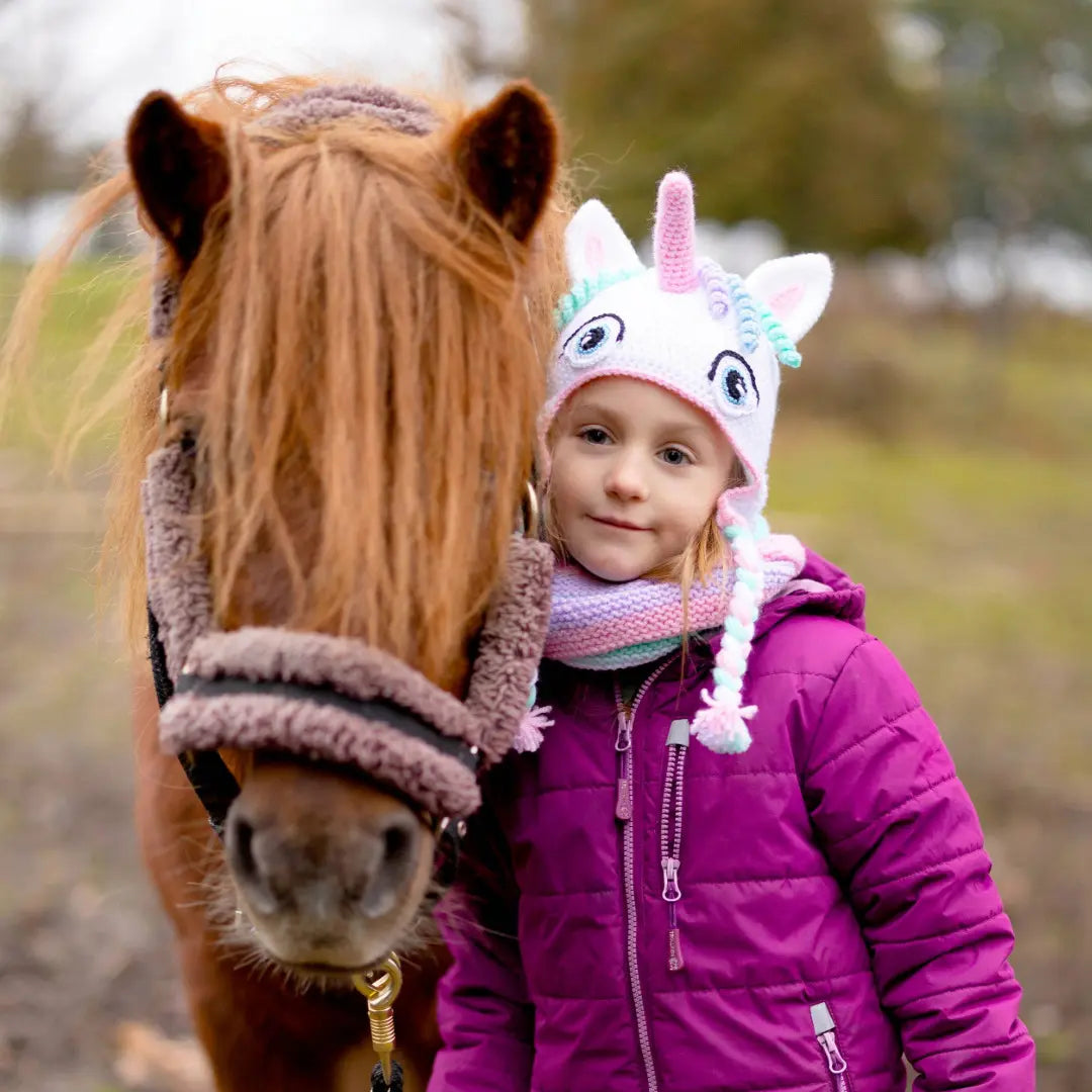 Strick- und Häkelset Tiermütze Einhorn