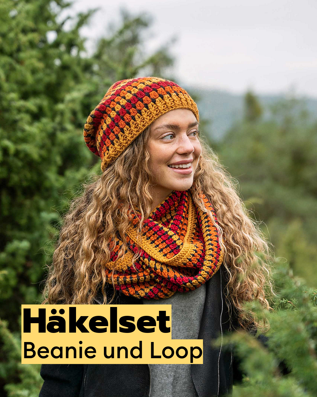 Crochet kit Autumn Beanie and Loop