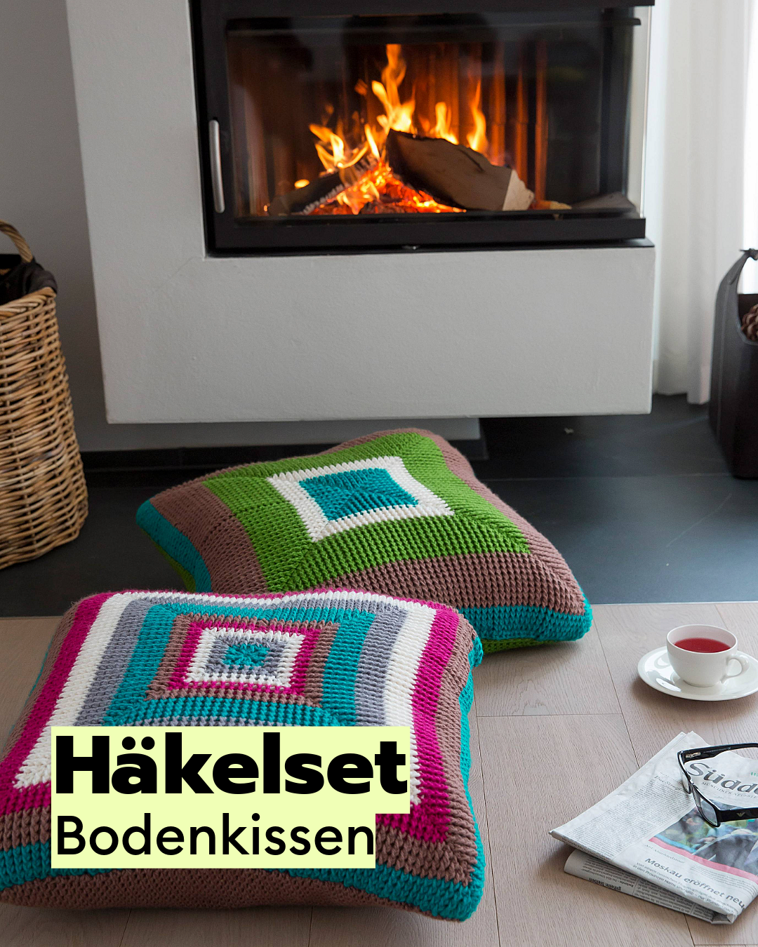 Häkelset für zwei Bodenkissen