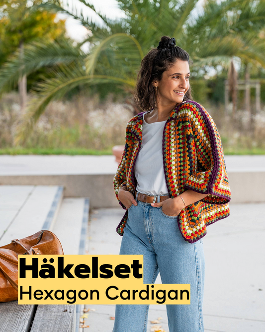 Crochet kit Indian Summer Hexagon Cardigan