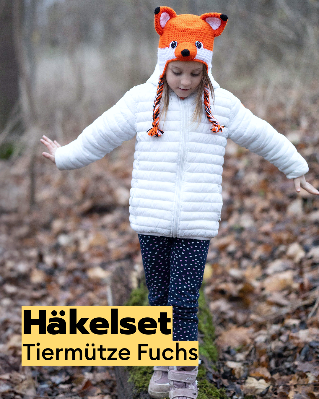 Crochet kit animal hat clever fox
