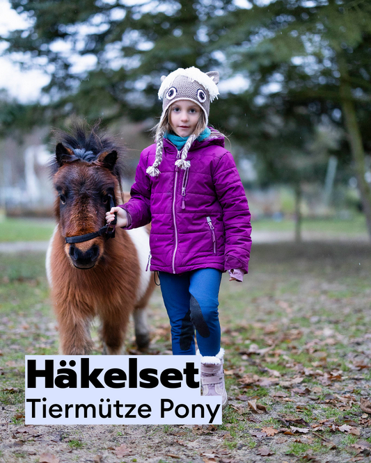 Häkelset Tiermütze süßes Pony