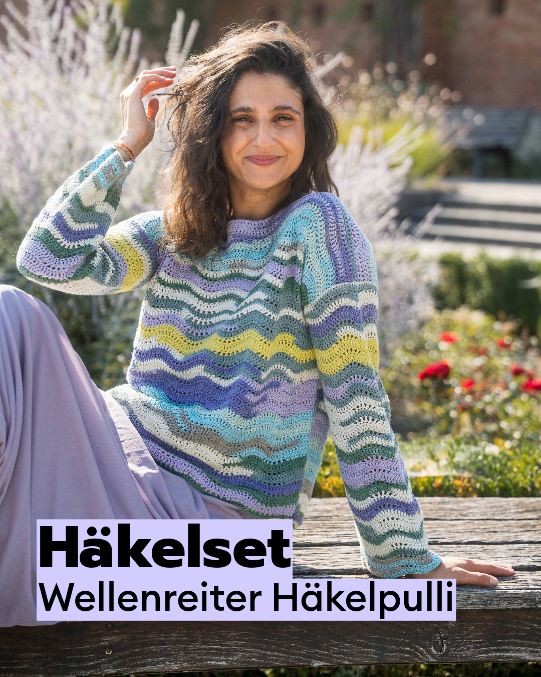 Crochet Kit "Wellenreiter" Crochet Sweater made from 100% Cotton