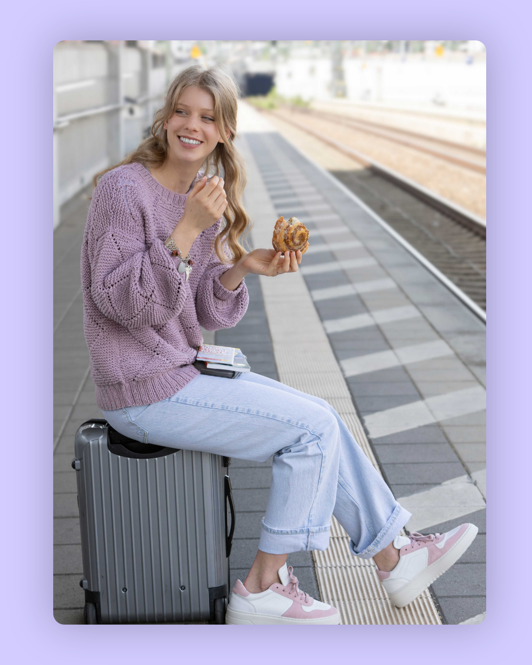 Strickset Lilac Pulli mit Rauten