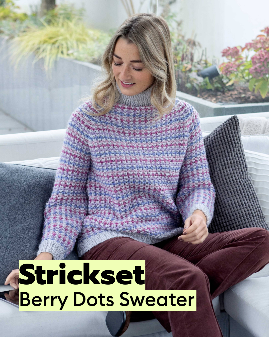 Kit à tricoter pull raglan Berry Dots