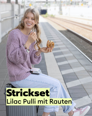 Strickset Lilac Pulli mit Rauten