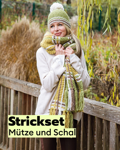 Kit tricot bonnet et écharpe en Alaska uni