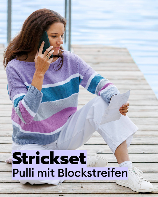 Strickset Pullover mit Blockstreifen
