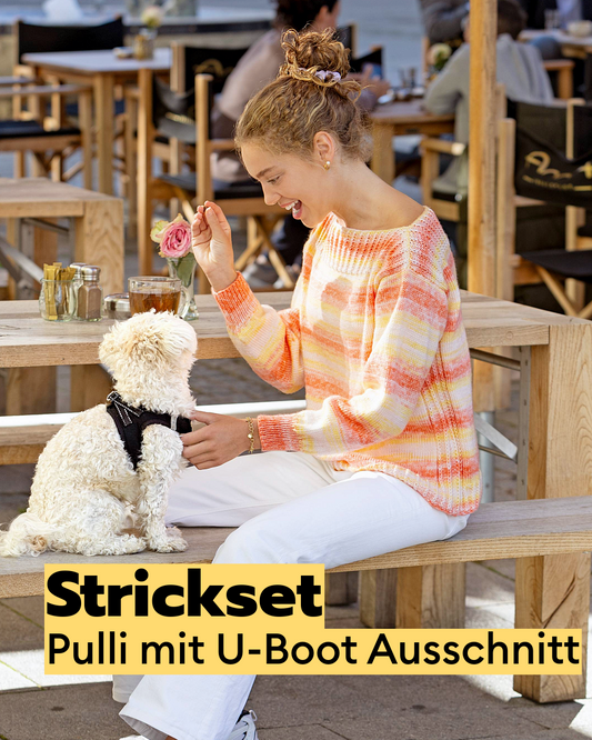 Strickset Pullover mit U-Boot-Ausschnitt
