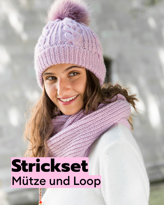 Strickset Mütze und Loop