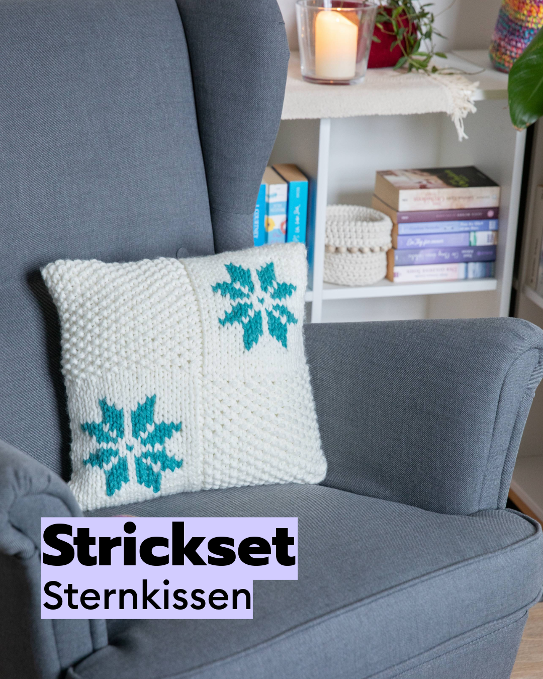 Kit de tricot coussin étoile