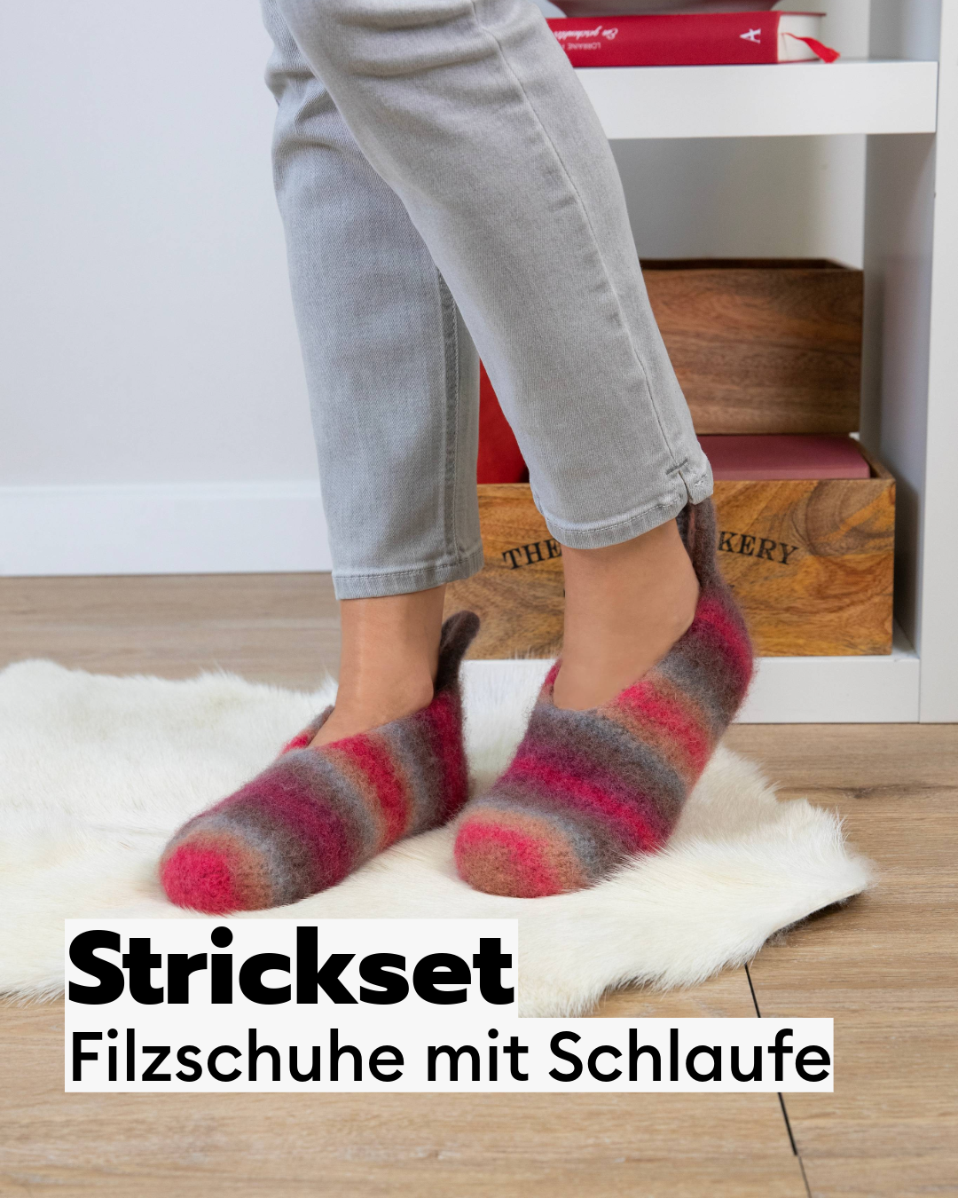 Filzset Hausschuhe mit Schlaufe