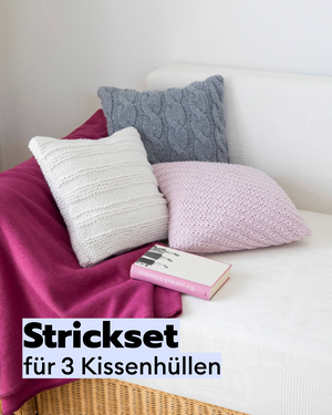 Kit de tricot pour 3 housses de coussin