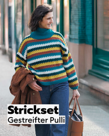 Knitting kit: Striped sweater with slip stitch pattern