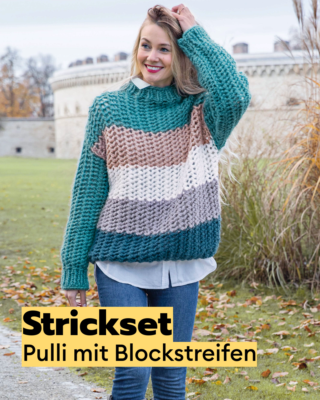 Strickset Lochmuster Pullover