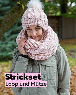 Strickset Loop und Mütze