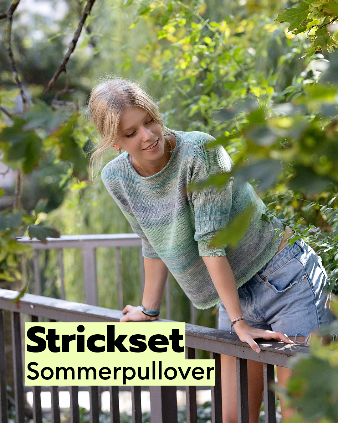 Strickset Pulli mit Dreiviertelärmeln