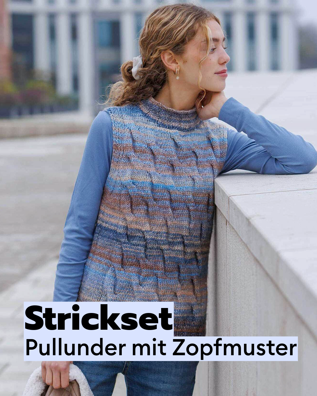 Kit de tricot Pull sans manches à torsades