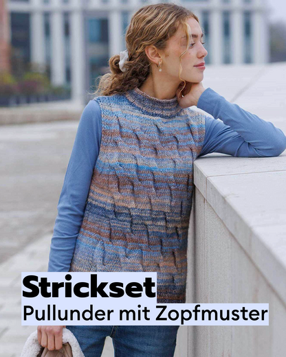 Kit de tricot Pull sans manches à torsades