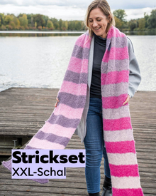 Kit tricot écharpe XXL bicolore en alpaga et laine mérinos
