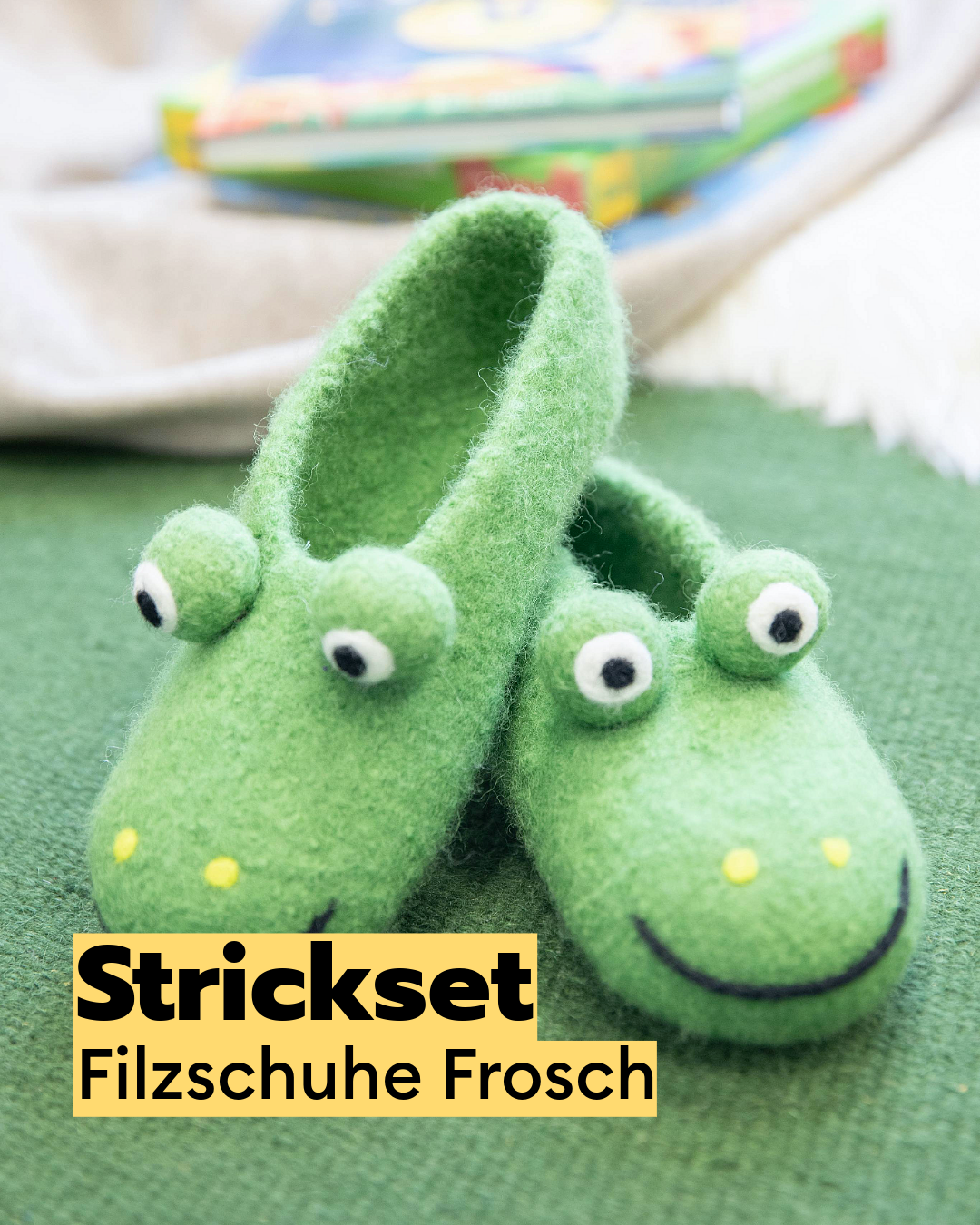 Filzset Kinder-Hausschuhe Frosch