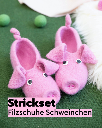 Felt Set Piggy Felt Slippers