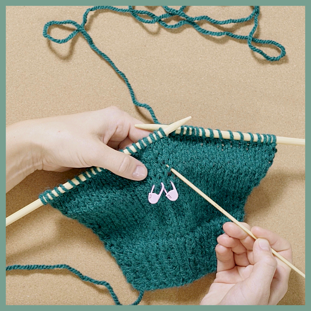 Strickschule 35 Maschen aus Querfaden zunehmen-1-0-30