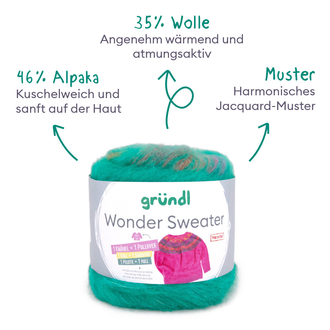Knitting kit triangle scarf Falina made of Gründl Wonder Sweater