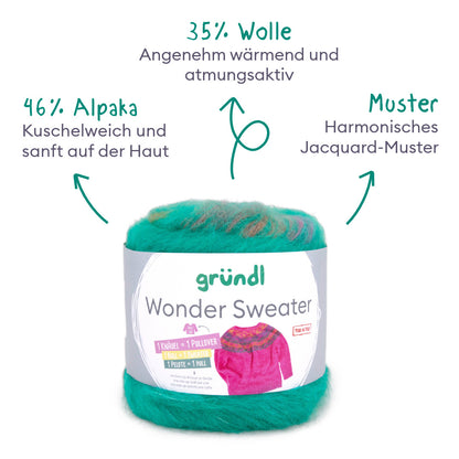 Knitting kit triangle scarf Falina made of Gründl Wonder Sweater