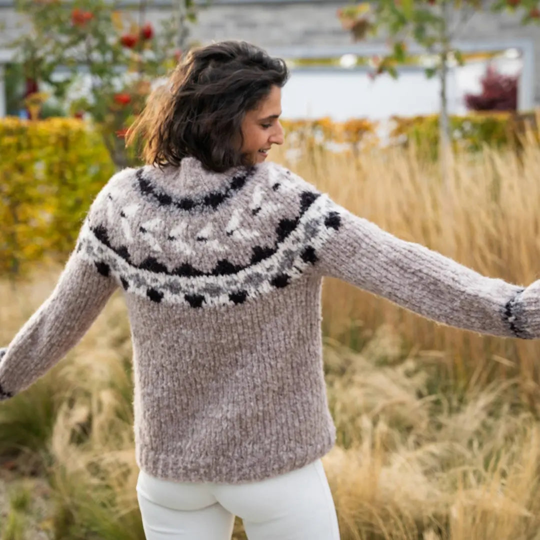 Strickset Jacquard-Pullover Top Down
