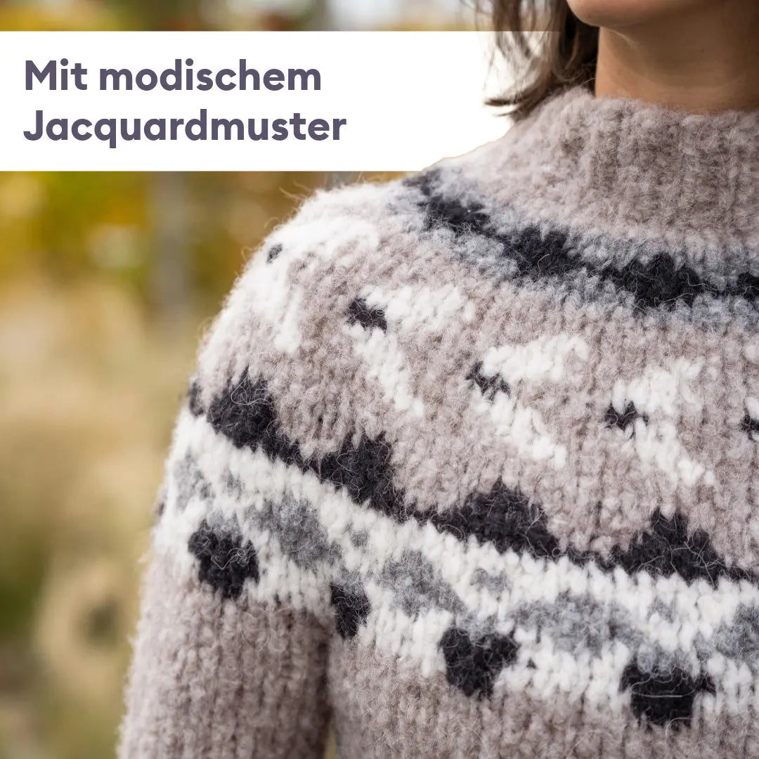 Strickset Jacquard-Pullover Top Down