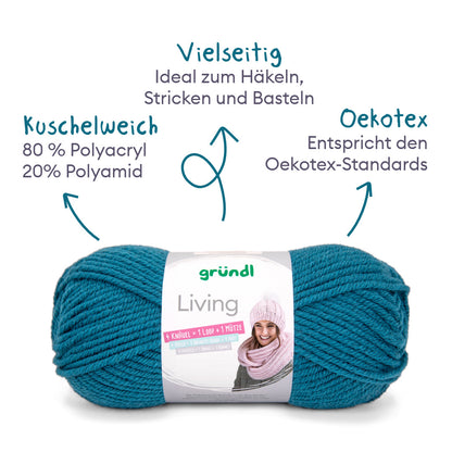 Kit de tricot écharpe multicolore à rayures et bonnet