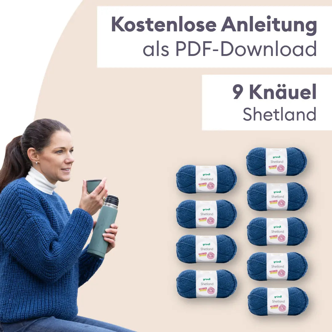 Kit de tricot Pull Shetland en demi-côtes anglaises