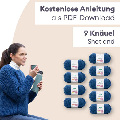 Kit de tricot Pull Shetland en demi-côtes anglaises