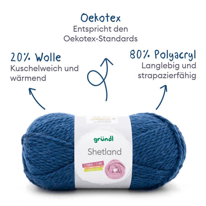 Kit de tricot Pull Shetland en demi-côtes anglaises