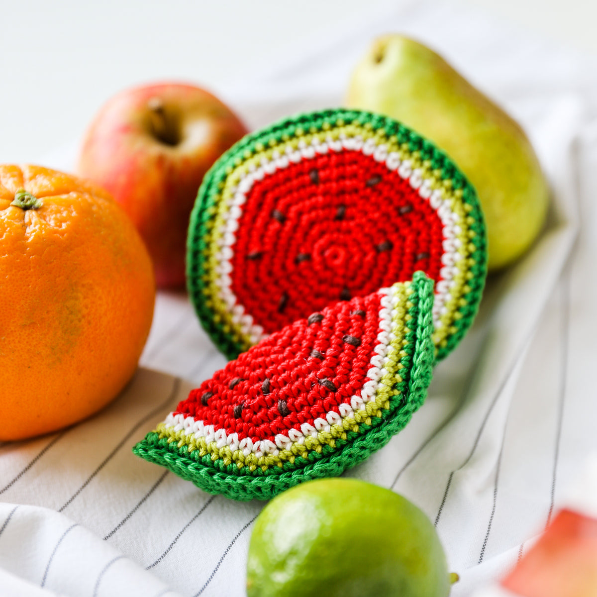 gehäkelter Wassermelone aus Wolle