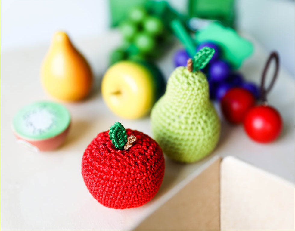 Häkeln für den Kaufmannsladen: Amigurumi Früchte für die Kinderküche