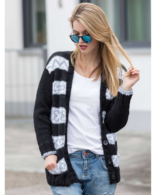 Anleitung Jacke und Mütze mit Einstrickmuster