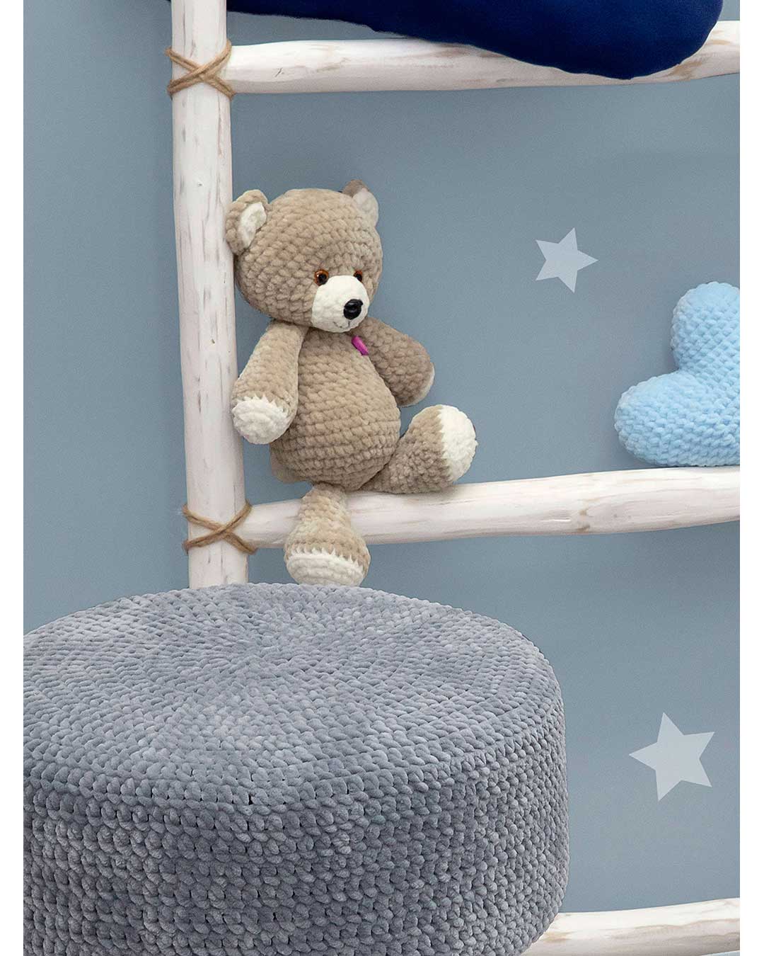 Häkelanleitung Teddybär und Herzkissen