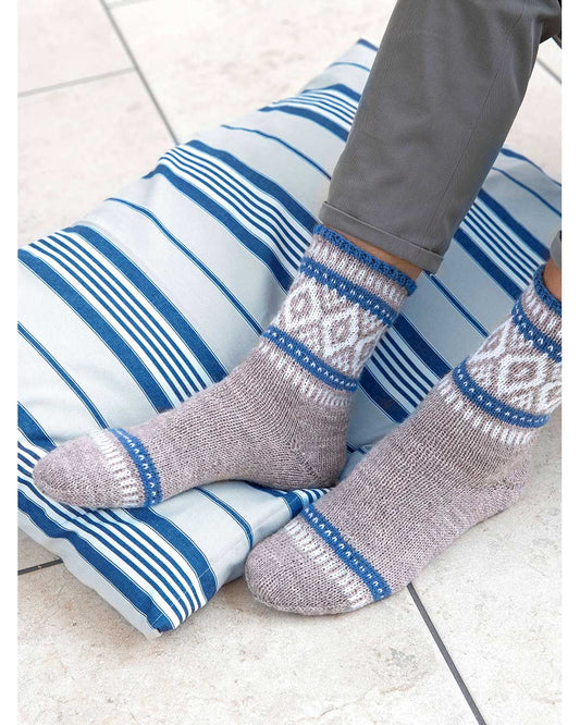 Socken mit Norwegermuster