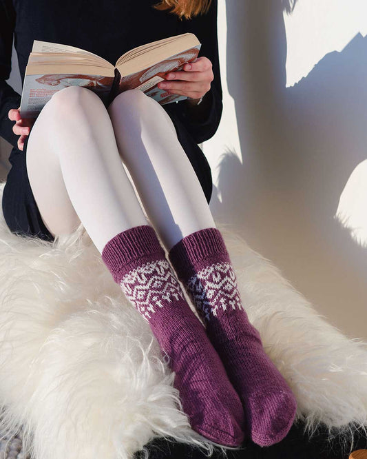 Socken mit Norwegermuster