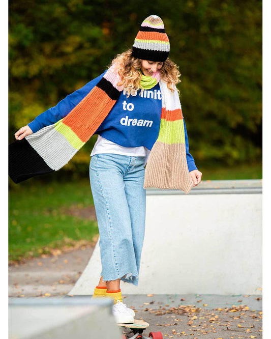 Anleitung Colour-Blocking Schal und Mütze