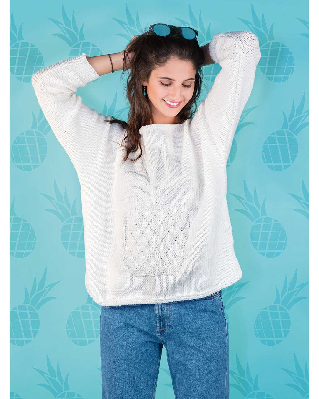 Anleitung Ananas-Pulli mit angeschnittenen Ärmeln